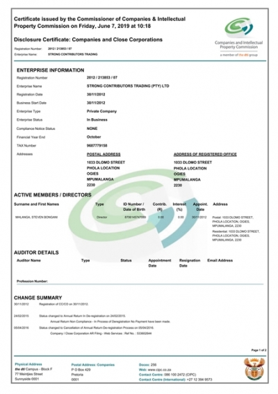 CIPC Company Registration